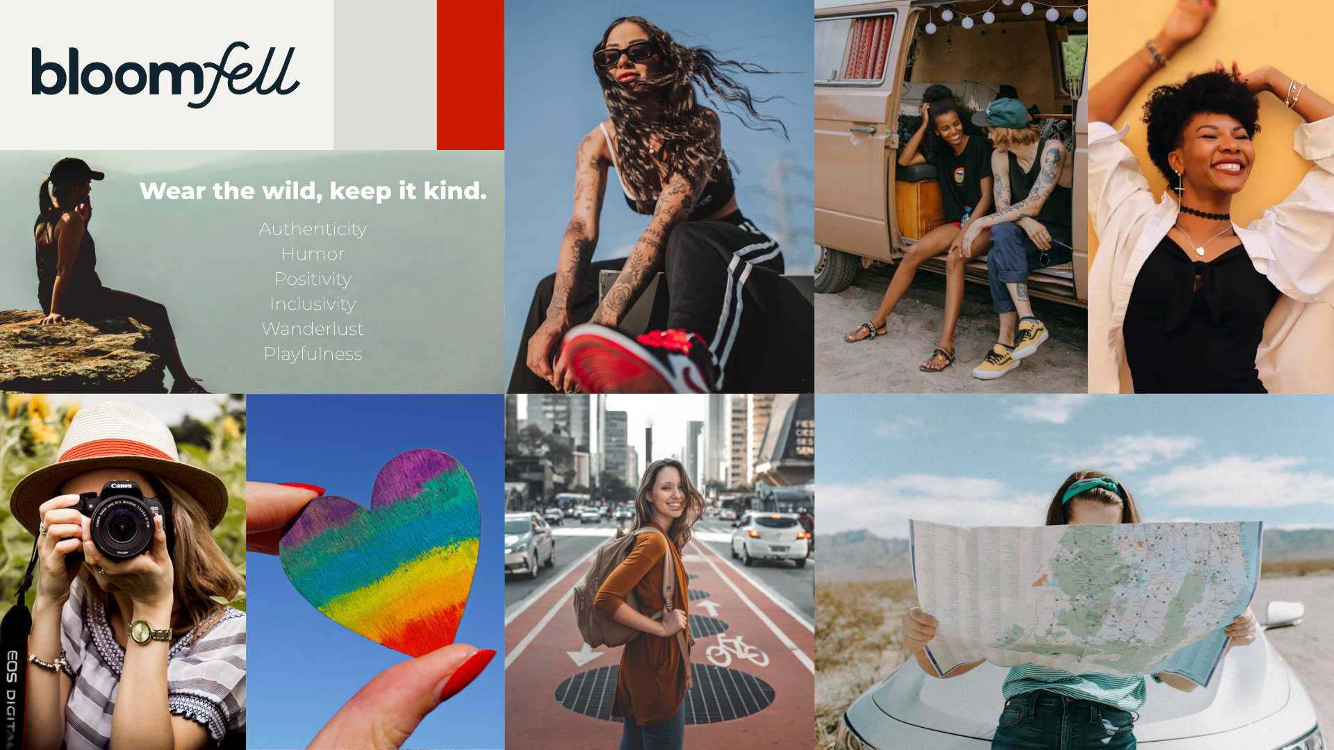 Vaatebrändin identiteetin moodboard
